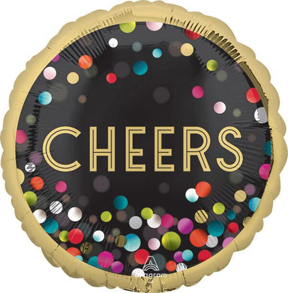 Cheers Colorful Confetti Foil Balloon 18-Inch