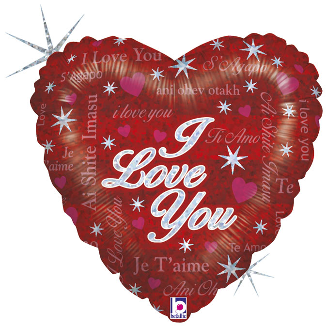 Betallic Sparkling I Love You 18" Heart Foil Balloon