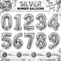 32" Foil Number Balloons 0-9 – Giant Birthday Number Balloon – Gold, Silver, Blue, Pink, Red, Purple, Rose Gold & Rainbow – Air or Helium