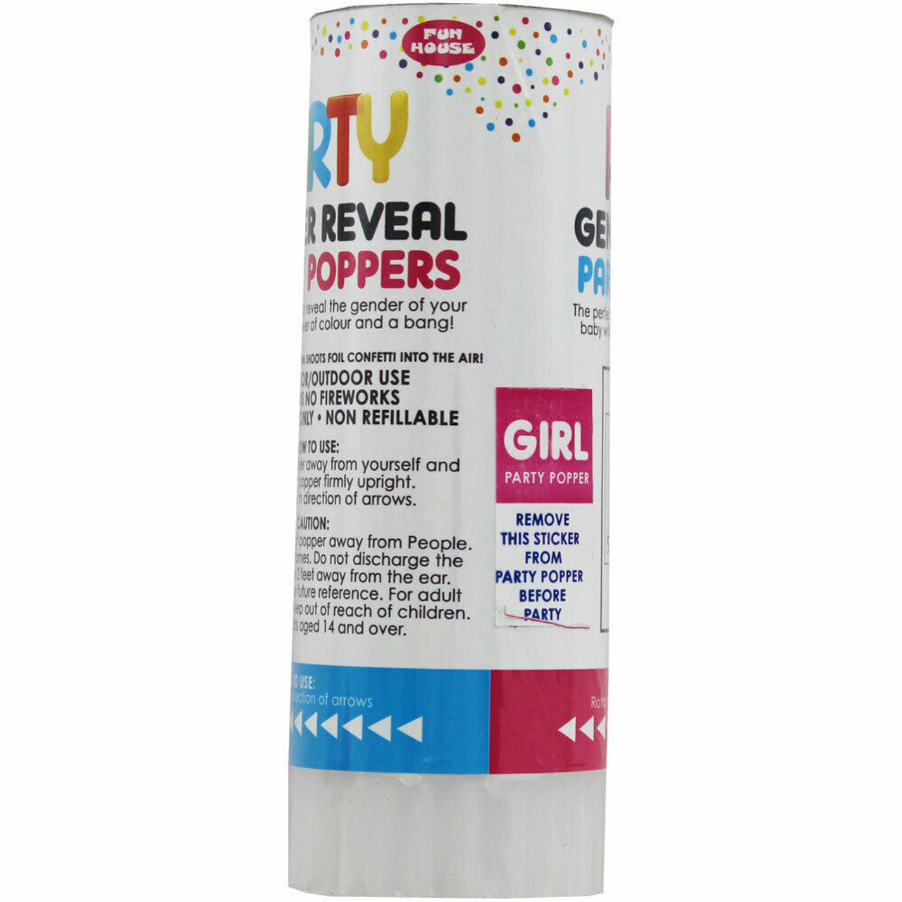 Gender Reveal Confetti Party Popper - Pink