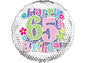 Simon Elvin Happy 65th Birthday Female Flowers 18" Foil Balloon