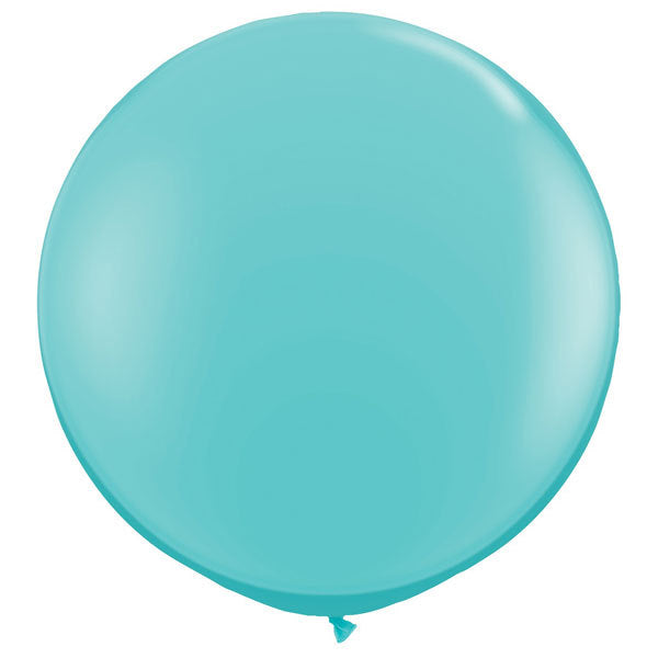 Qualatex Round Caribbean Blue 3ft/36" Latex Balloons 2pc/Bag