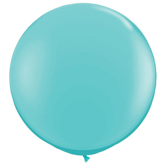 Qualatex Round Caribbean Blue 3ft/36" Latex Balloons 2pc/Bag