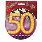 Big 50th Birthday 14cm Flashing Badge