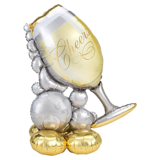 Anagram Airloonz Bubbly Wine Glass Cheers 51" Foil Balloon