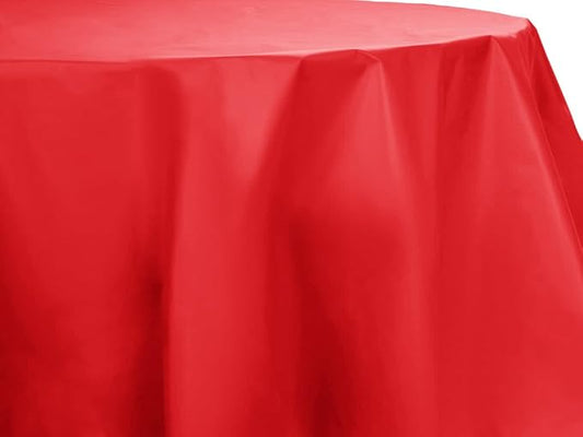 Round Plastic Table Cover 84"/213cm | Apple Red