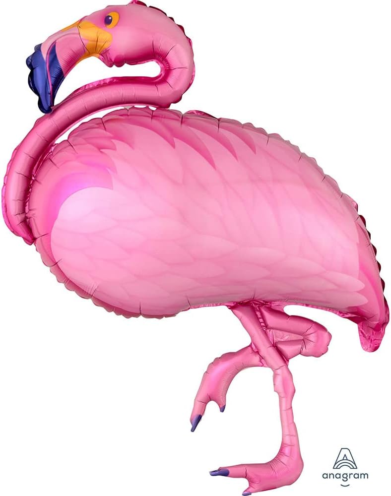 Anagram Pretty Pink Flamingo Beach SuperShape 35" Foil Balloon