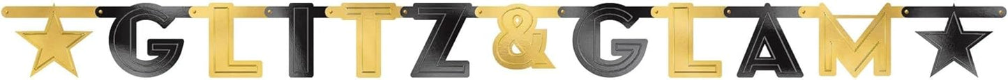 Amscan Hollywood Glitz & Glam Letter Banner Kit 2.1m