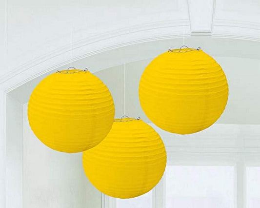 Amscan Sunshine Yellow 9"/24cm Paper Lanterns 3pc