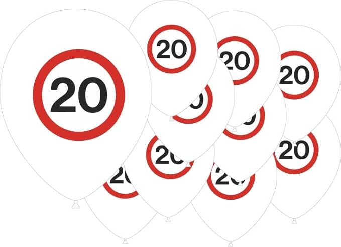 Birthday Speed Sign Printed 12" Latex Balloons - 10ct