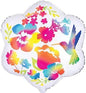 Satin Watercolour Flowers 15" J/Shape Foil Balloon