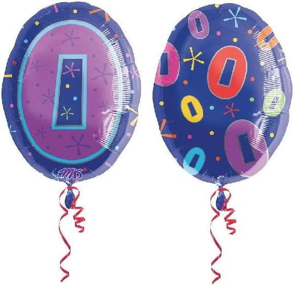 Anagram Oval Shape Number 0 Purple 18" Foil Balloon