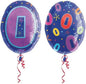 Anagram Oval Shape Number 0 Purple 18" Foil Balloon