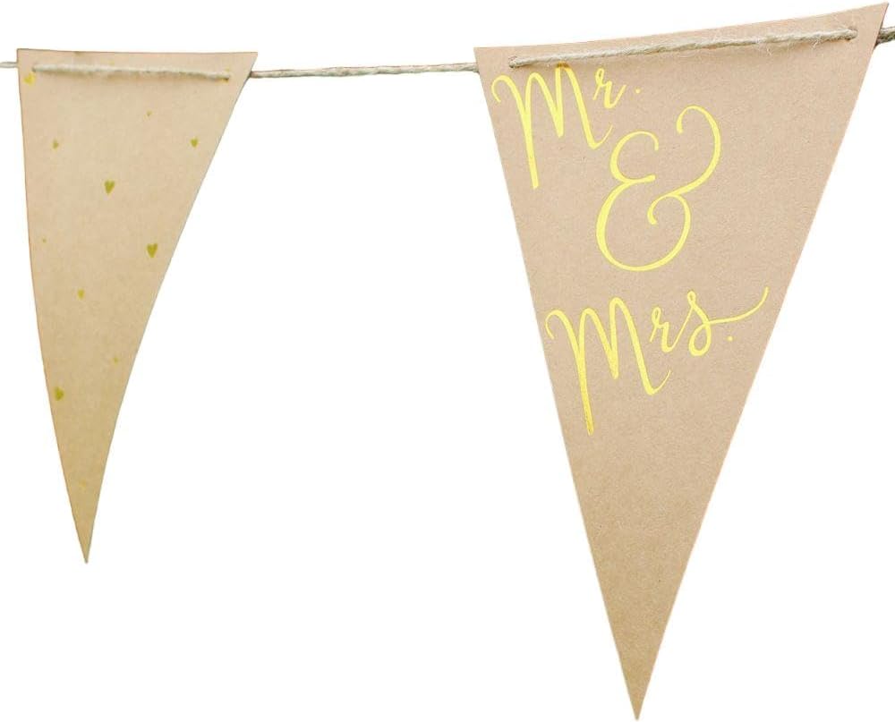 Kraft with Embossed Gold Mr & Mrs Bunting 4 meters