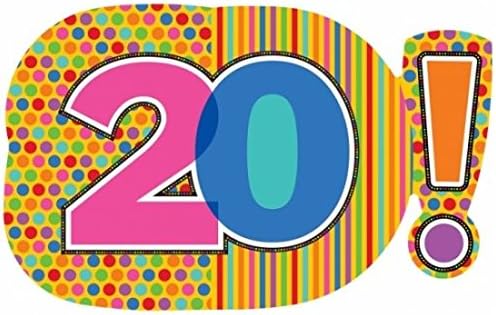 Anagram Dots & Stripes 20th Birthday 29" x 18" Foil Balloon