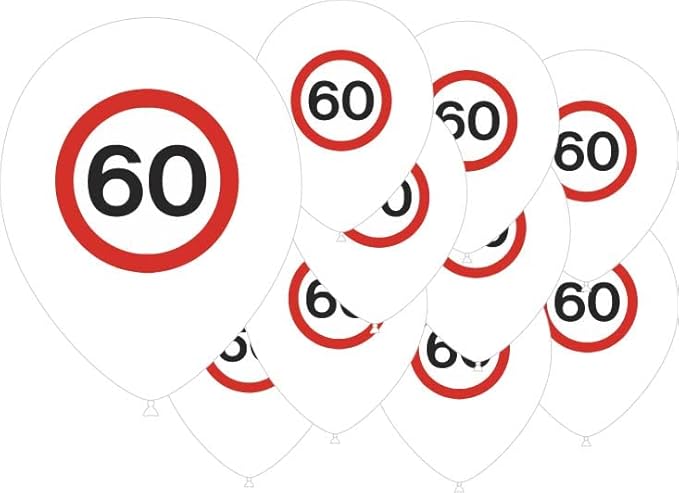 Birthday Speed Sign Printed 12" Latex Balloons - 10ct