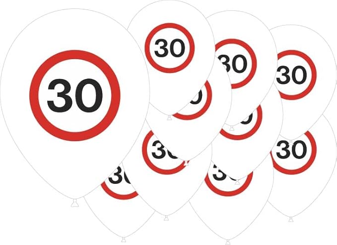 Birthday Speed Sign Printed 12" Latex Balloons - 10ct