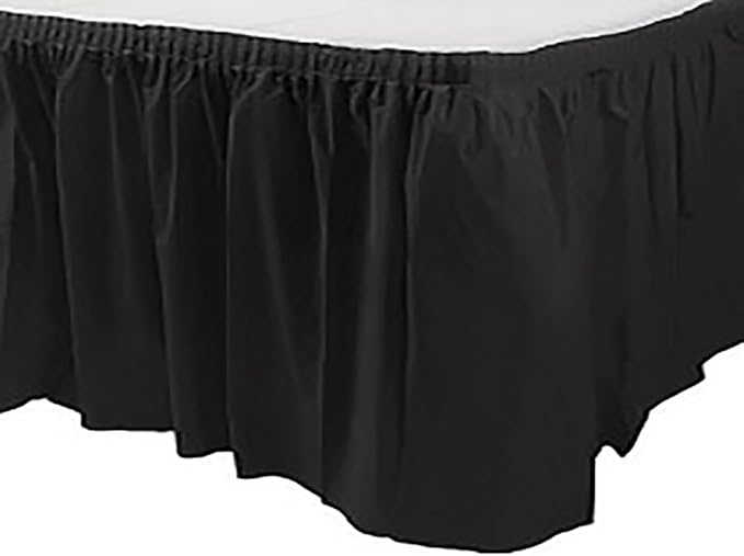 Plastic Table Skirt - 29"x 168" | Jet Black