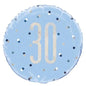 Blue Confetti Age 30 Round Mylar 18-inch Balloon