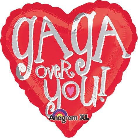 Anagram Love Gaga Over You 18" Heart Foil Balloon