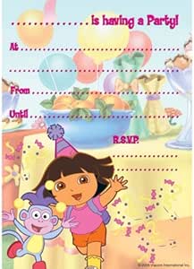 Dora The Explorer Party Invites with Envelopes 20pc