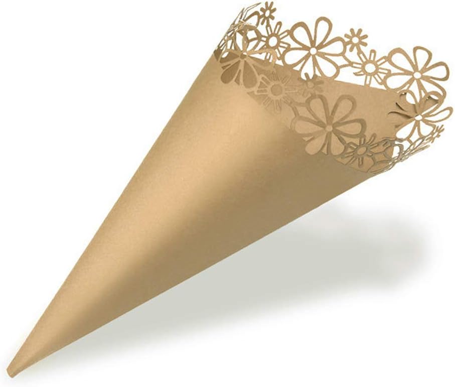 CLUB GREEN Confetti Cone Laser Flower 10pc Card, Brown, 31.5 x 17.5 x 0.3 cm