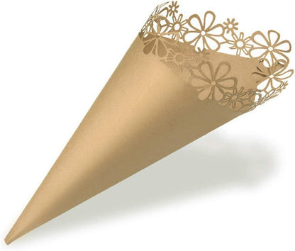 CLUB GREEN Confetti Cone Laser Flower 10pc Card, Brown, 31.5 x 17.5 x 0.3 cm