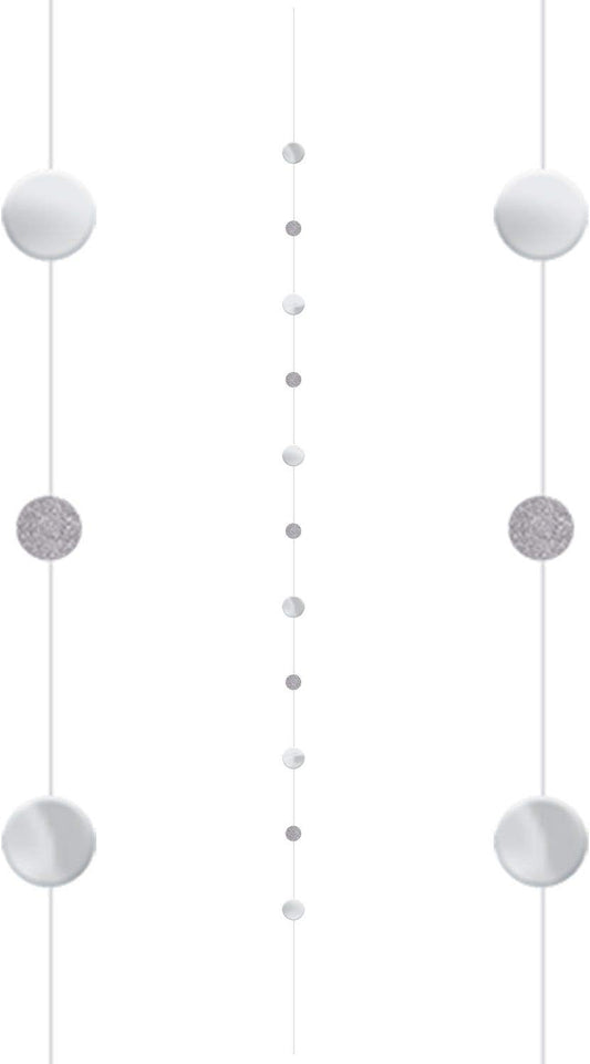 Amscan Balloon Fun Strings 1.82m Silver Dots