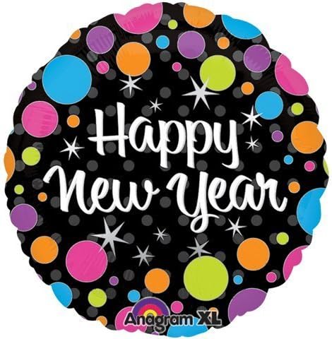 New Year's Colorful Polka Dots 2517301 Foil Balloon