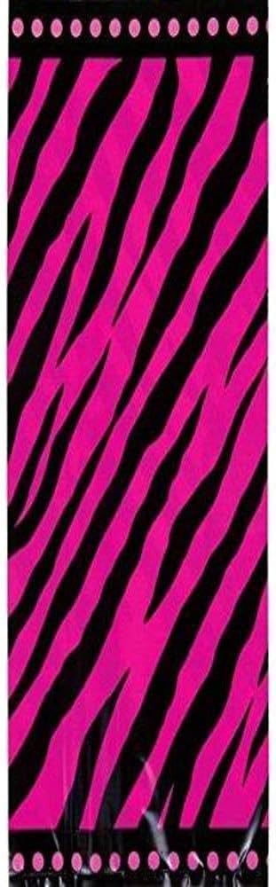 Amscan Oh So Fabulous Purple Black Stripes Small Cello Bags, Pack of 20