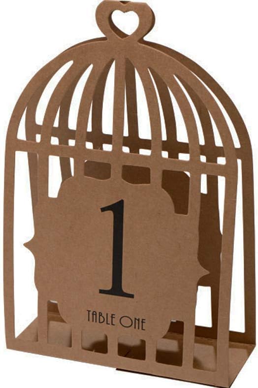 Club Green Table Numbers 1-15 Bird Cage Brown