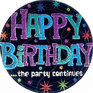 Amscan The Party Continues 9" Round Paper Plates (22.8 cm) Pack of 96