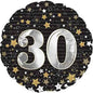 17" Gold Stars 30 Foil Balloon