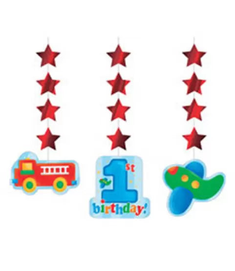 1st Birthday 'Fun at One' Hanging Cutouts (3ct)
