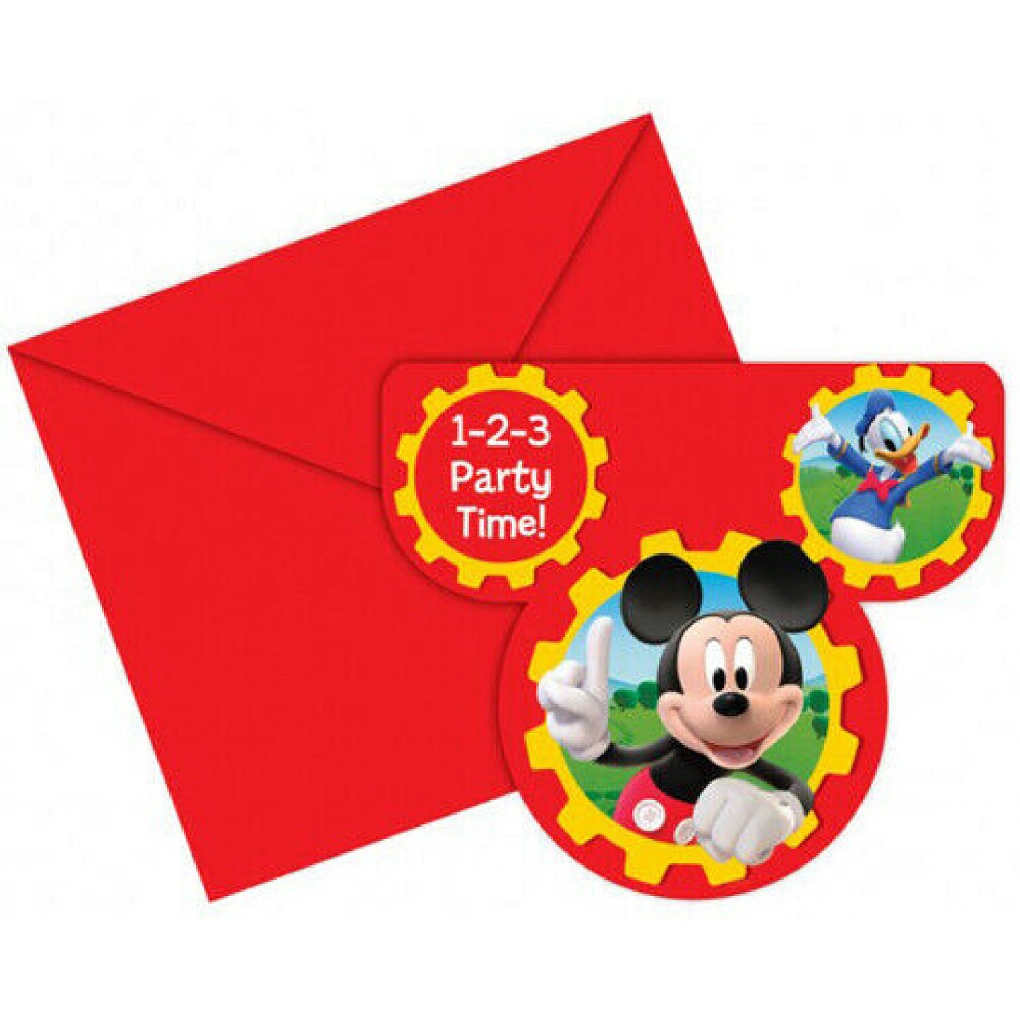 Disney Mickey Mouse Clubhouse Shaped Party Invitations with Envelopes x 6