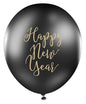 PartyDeco Happy New Year Black 12" Latex Balloons 6ct