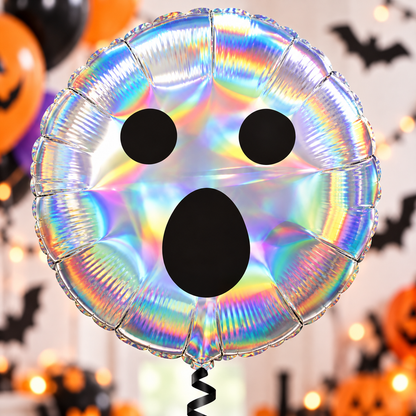 Holographic Ghost Face 18" Foil Balloon – Air or Helium