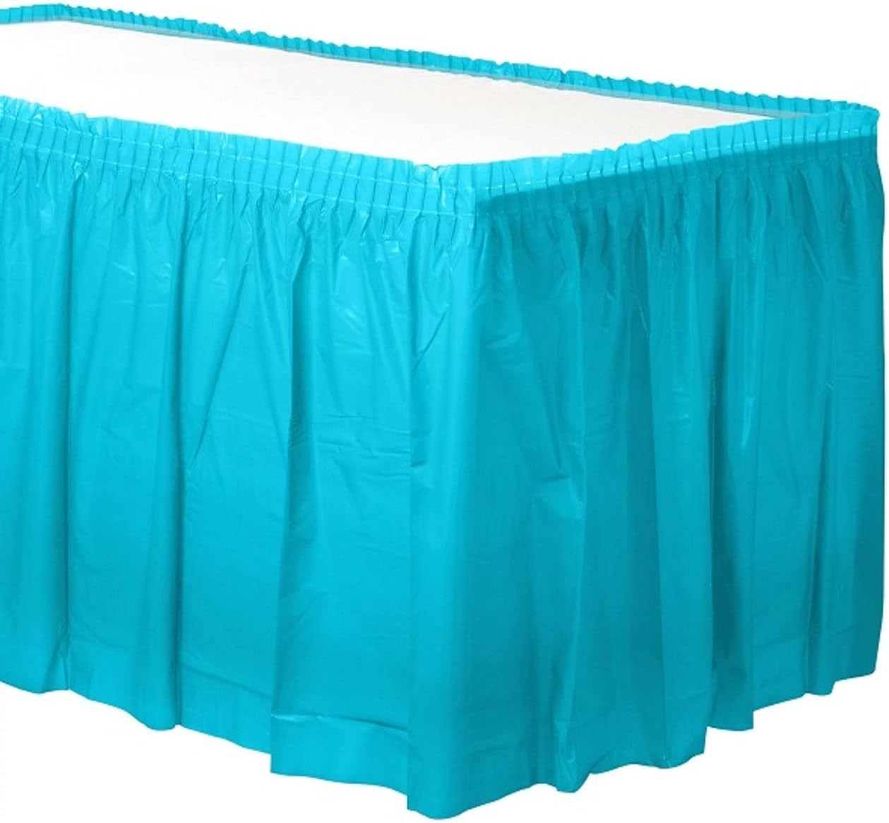 Plastic Table Skirt - 29"x 168" | Caribbean Blue