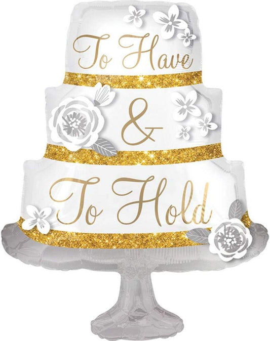 Anagram To Have and To Hold Wedding Cake Supershape 28" Foil Balloon