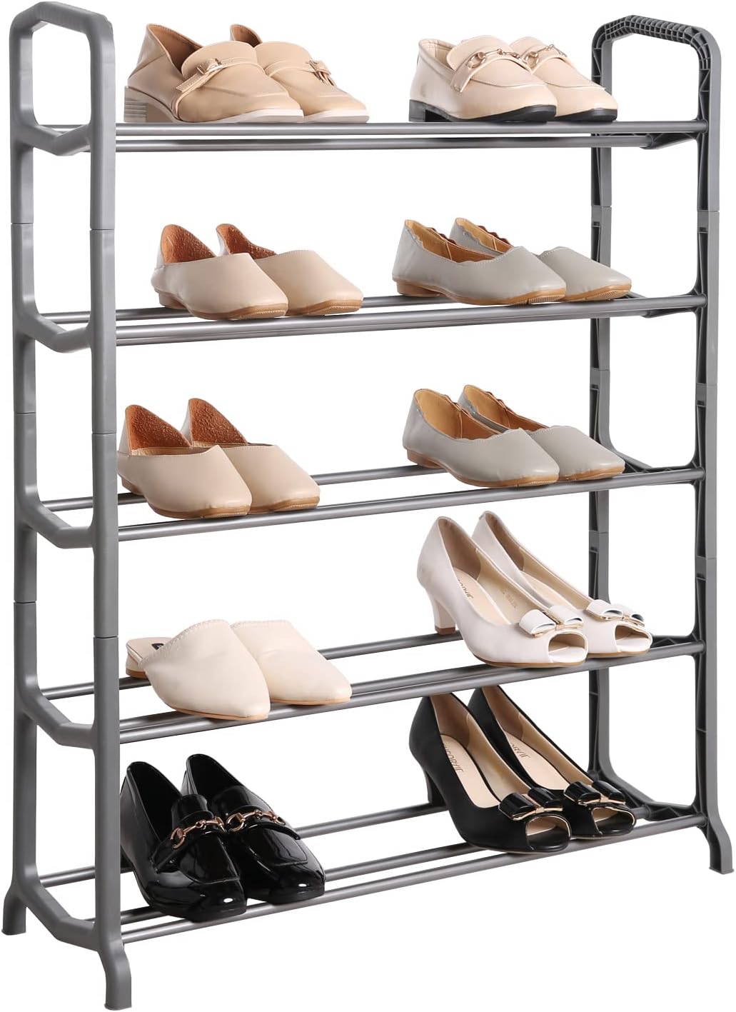 5 Tier Shoe Rack – Holds 15–20 Pairs – Compact Shoe Storage Organiser 66 x 23 x 83cm