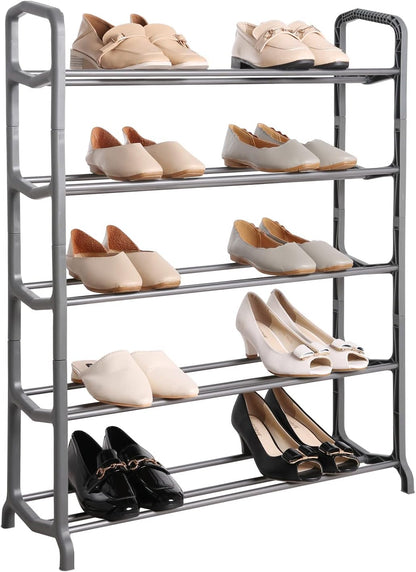 5 Tier Shoe Rack – Holds 15–20 Pairs – Compact Shoe Storage Organiser 66 x 23 x 83cm