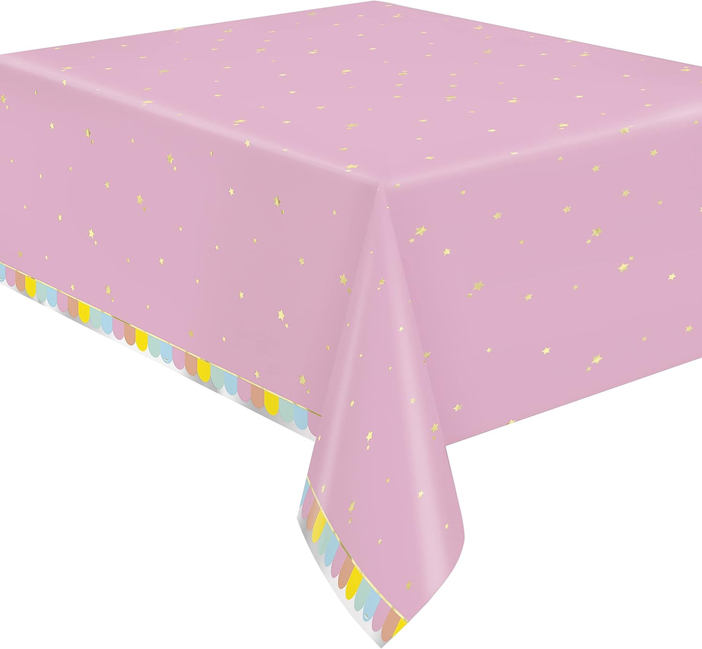 Unique Pastel Pink Ice-cream Rectangular Plastic Table Cover (137cm x 213cm)
