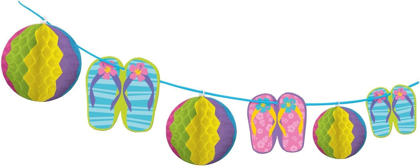 Amscan Beach Holiday Party Garland Honeycomb Balls & Cutouts 12ft