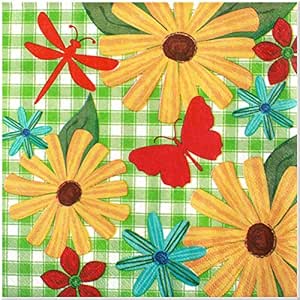 Garden Check 2-ply Paper Party Napkins 16 per pack