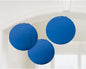 20 cm Round Paper Lanterns 3pc - Royal Blue