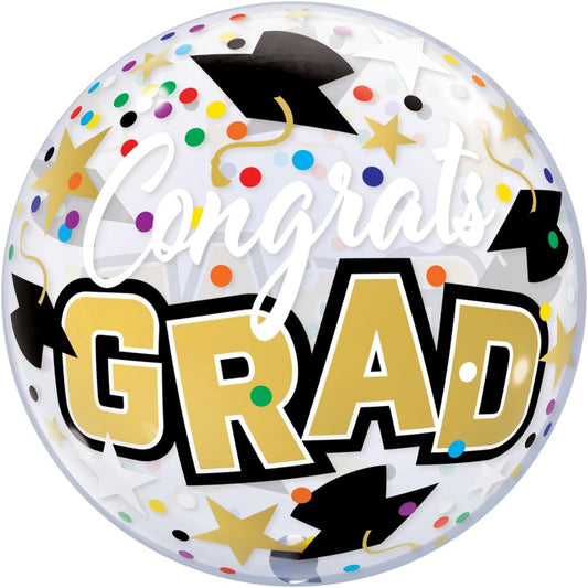 Qualatex Congrats Grad 22"/56cm Bubble Balloon
