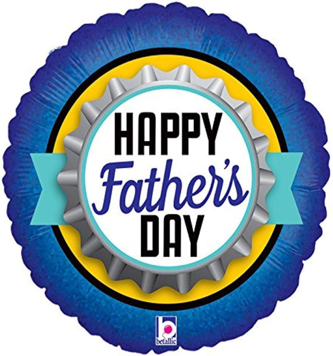 Betallic Father's Day Bottle Cap 18" Holographic Foil Balloon