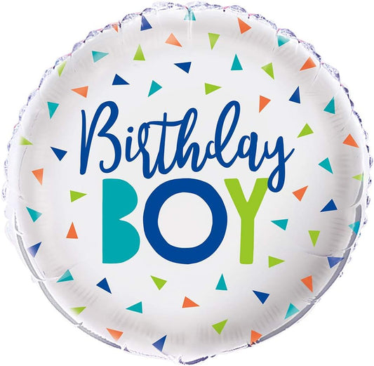 Unique Birthday Boy Confetti 18" Foil Balloon