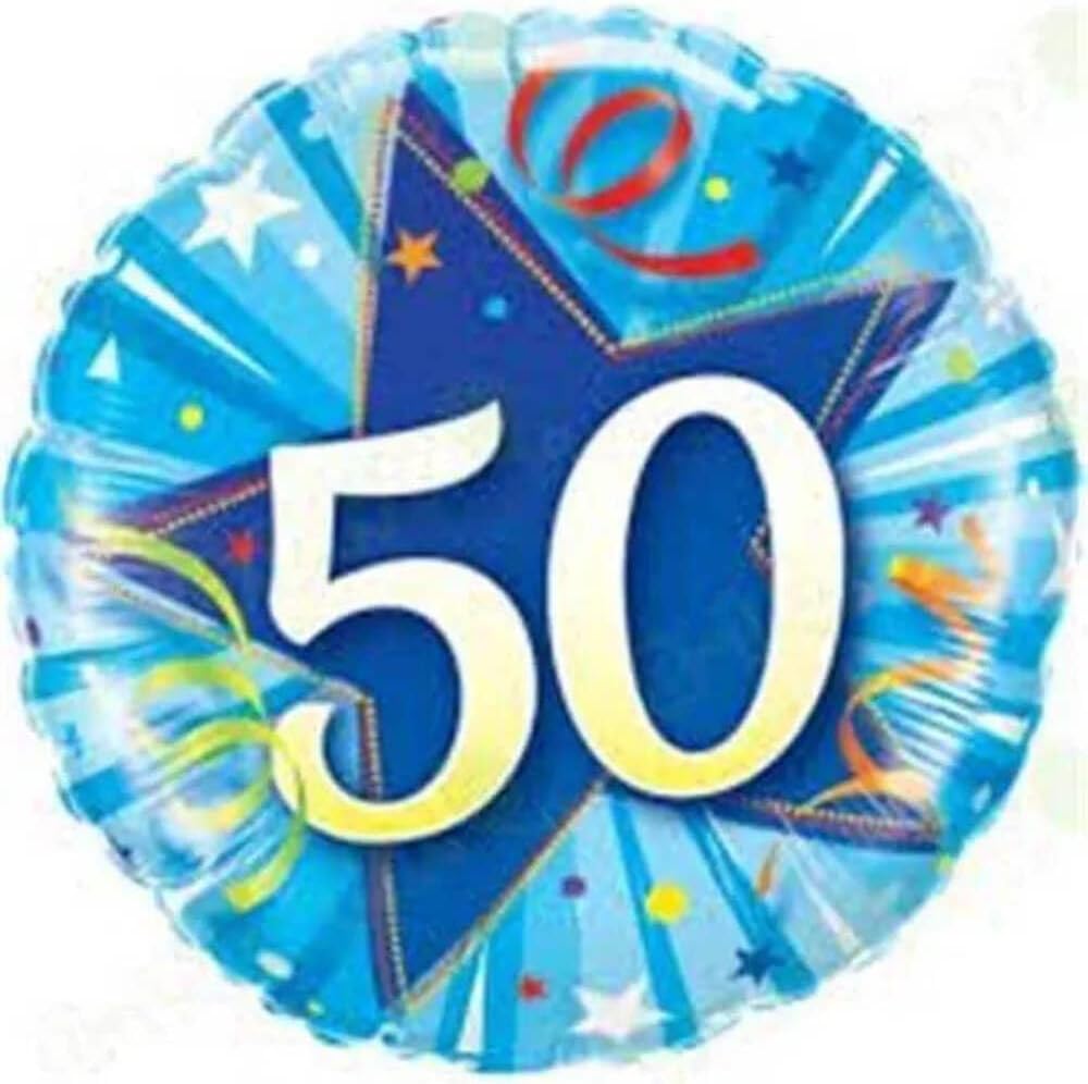 Qualatex shining Star 50 Bright Blue 18" Foil Balloon