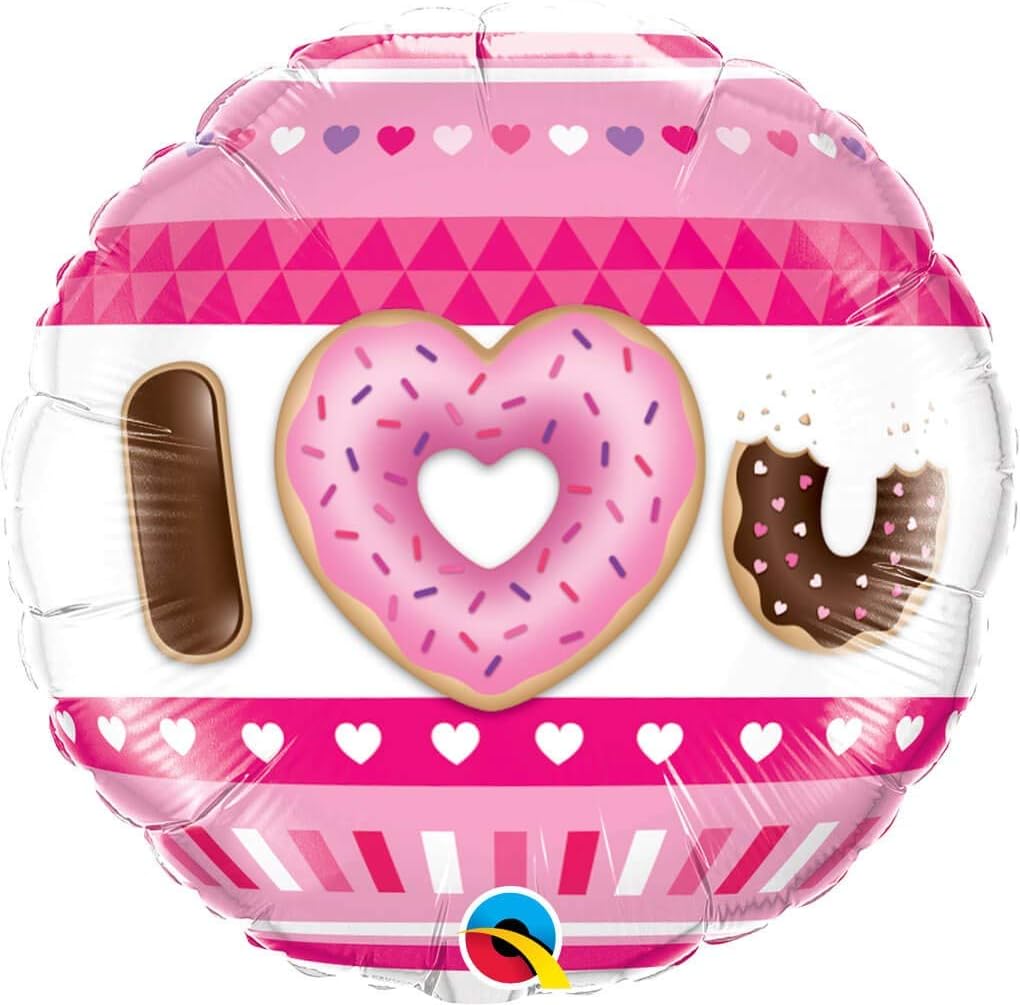 Qualatex I Love U Donut 18" Round Foil Balloon